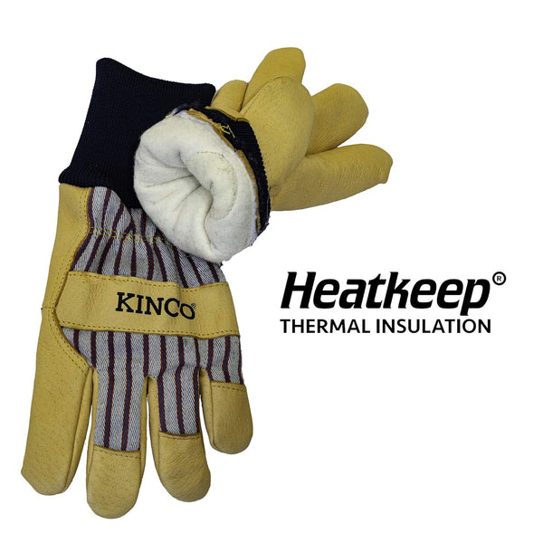 Kinco - Premium Leather Work and Ski Gloves, Heatkeep Insulation, (1927KW)