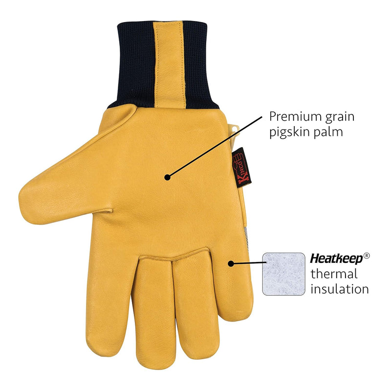 Kinco - Premium Leather Work and Ski Gloves, Heatkeep Insulation, (1927KW)