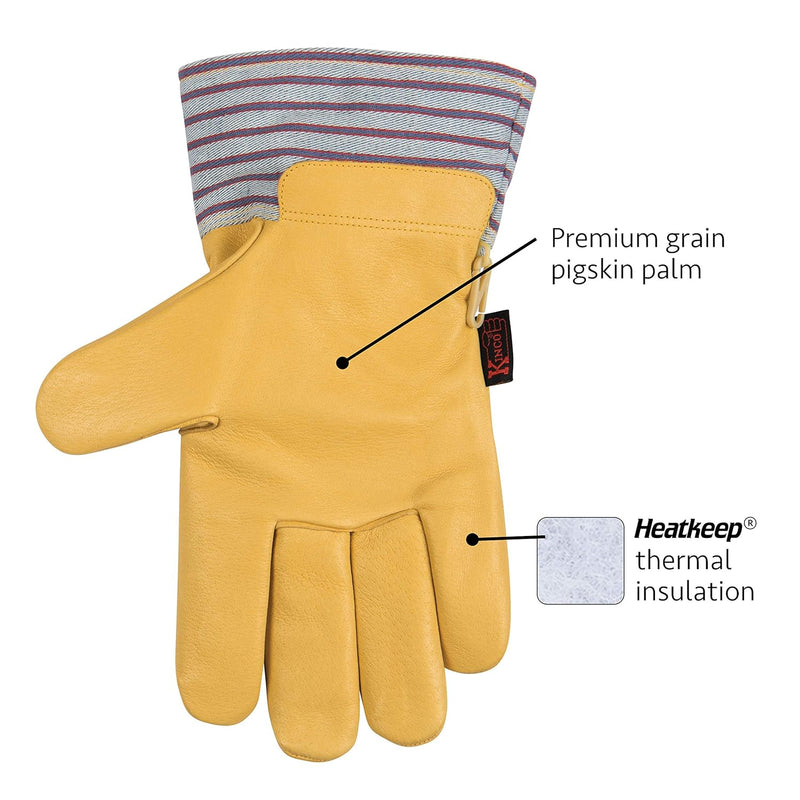 Kinco - Premium Leather Work and Ski Gloves, Heatkeep Insulation, (1927)