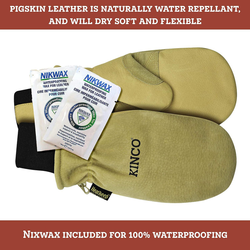 Kinco - Premium Leather Work and Ski Mitt with Nikwax Waterproof Wax, (901T)