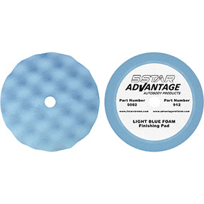 5 Star Advantage LIGHT BLUE Foam Waffle Polishing Pad ULTRA-FINE (2 PACK 8" diameter, 1.25 depth)