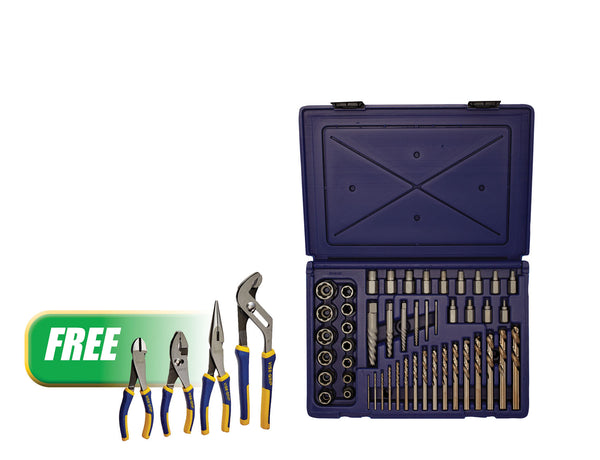 Irwin Hanson 48Pc Master Extraction Set w/FREE 10Pc "The Original™" Locking Pliers