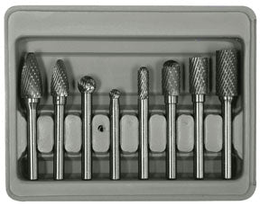 Astro Pneumatic 8 Piece Double Cut Carbide Rotarty Burr Set with 1/4" Shank