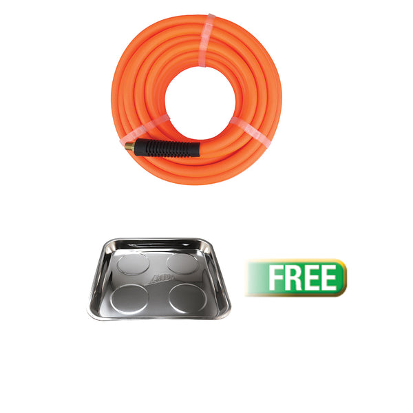 ATD 3/8IN x 50 ft. Hybrid Air Hose w/free PROMO Stainless Steel Square