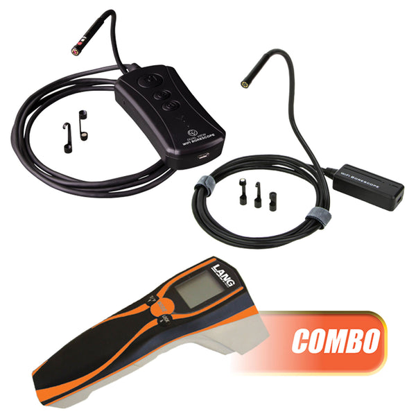 Cal-Van Tools 3ct Wi-Fi Borescope with Dual-View Wi-Fi Borescope and Free IP54 Infrared Thermometer