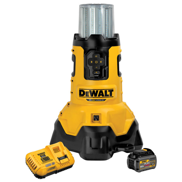 DeWalt 20V MAX* Corded/Cordless Bluetooth LED Large Area Light with Built-In Battery Charger Kit