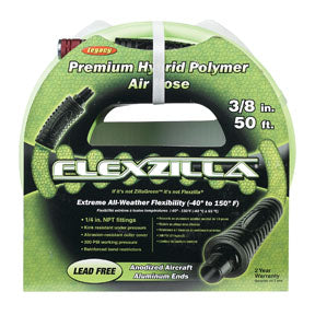 Legacy Manufacturing Company 3/8" X 50' Flexzilla® ZillaGreen™ Air Hose with 1/4" Ends