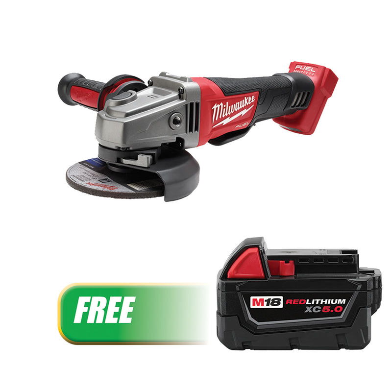 Milwaukee M18 FUEL™ 4.5”/ 5” Grinder w/FREE M18™ XC5.0 Battery